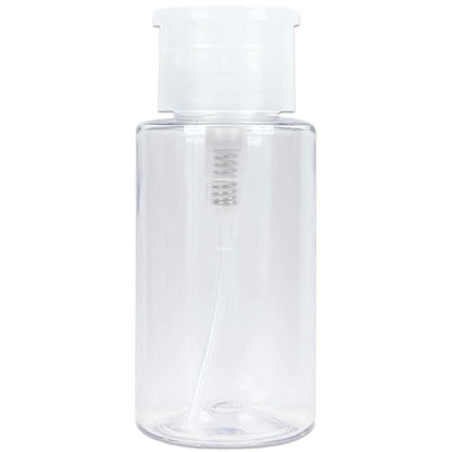 Beauticom Professional No Wording Labeled Push Down Liquid Pumping Empty Bottle Dispenser (7 oz, CLEAR)