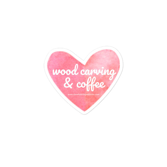 Wood Carving & Coffee Bubble-free stickers Kiss Cut