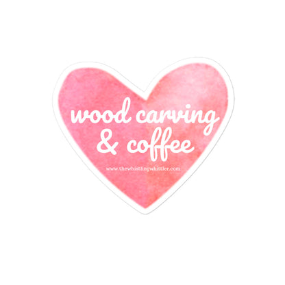 Wood Carving & Coffee Bubble-free stickers Kiss Cut