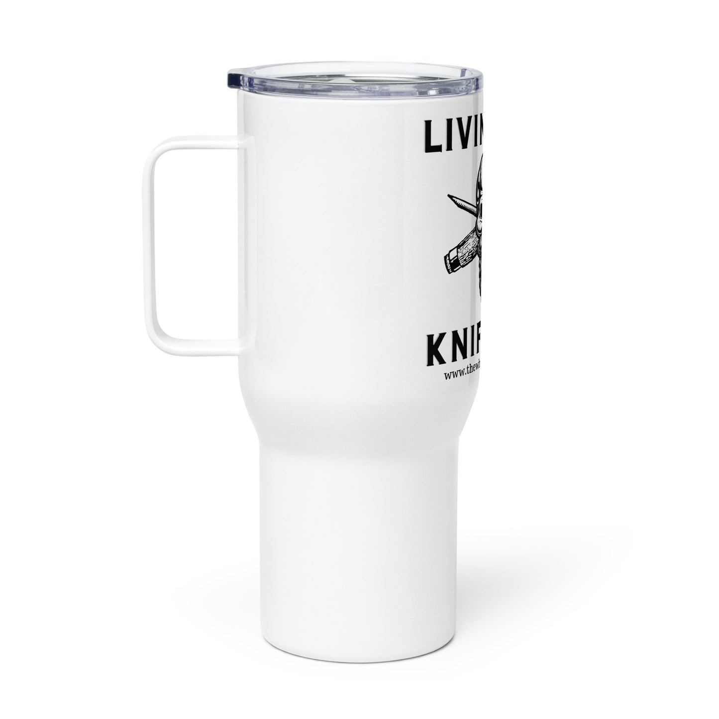 Living the Knife Life - Travel mug with a handle