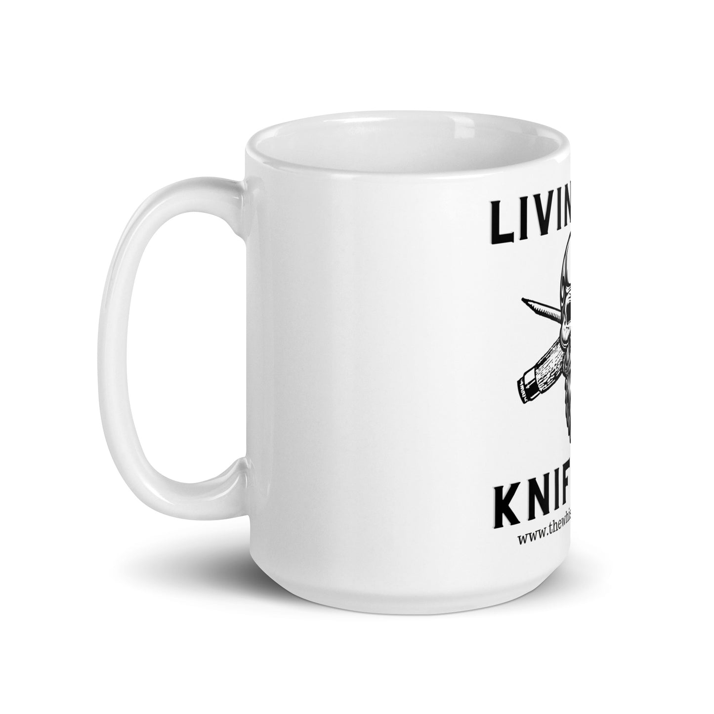 Living the Knife Life - White glossy mug