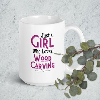 Just a Girl White glossy mug