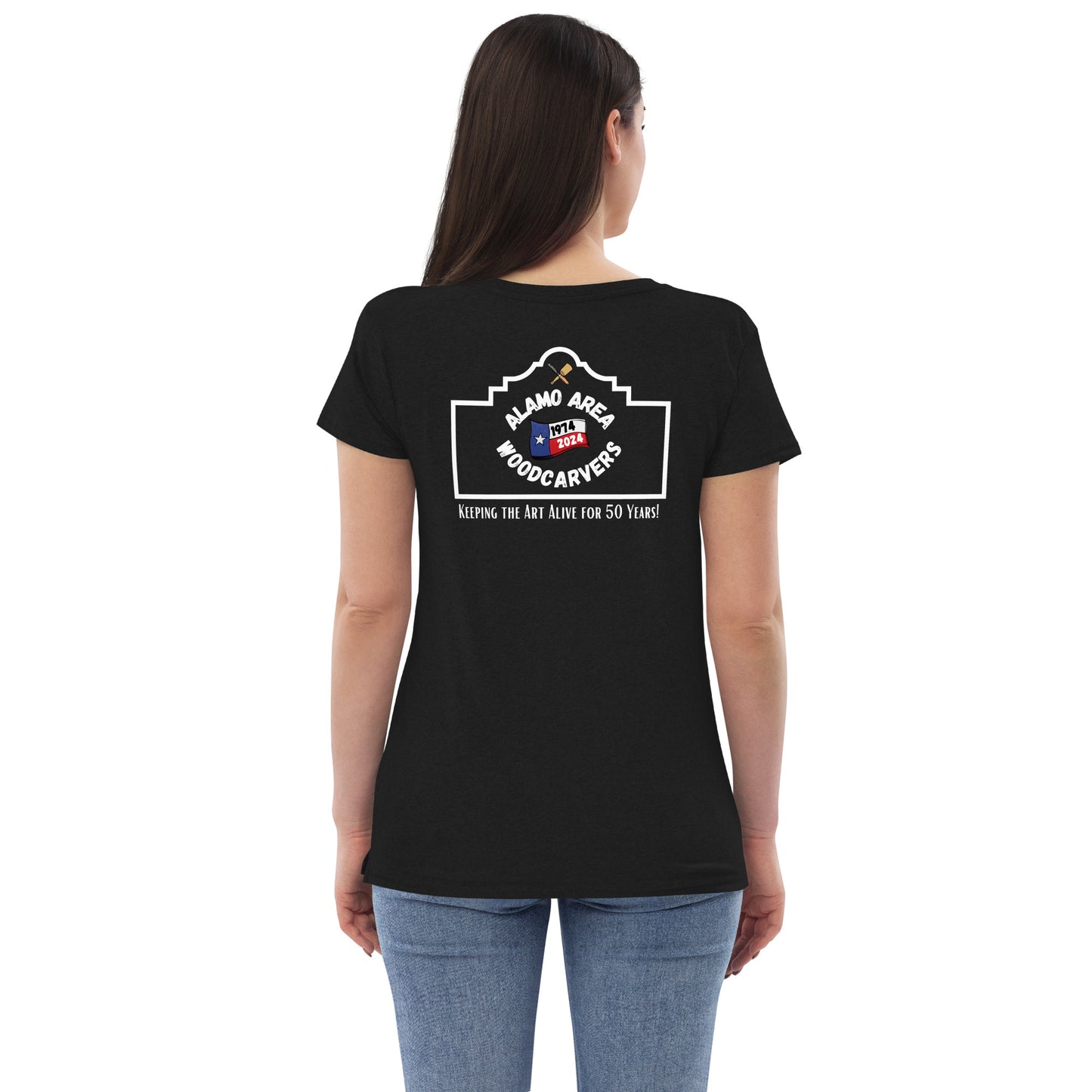 AAWC 50th Anniversary Logo Women’s recycled V-neck t-shirt
