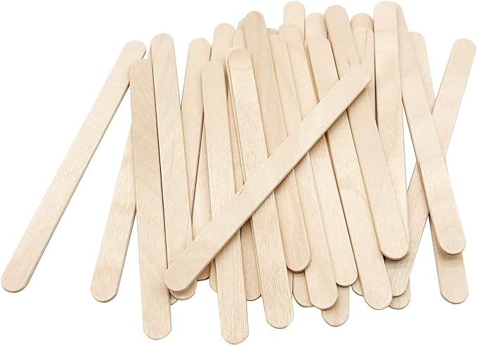 KTOJOY 200 Pcs Craft Sticks Ice Cream Sticks Natural Wood Popsicle Craft Sticks 4.5 inch Length Treat Sticks Ice Pop Sticks for DIY Crafts