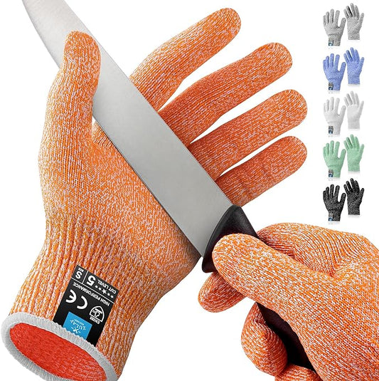 Zulay Cut Resistant Gloves Food Grade Level 5 Protection - Comfortable Safety Cutting Gloves - Cut Resistant Work Gloves